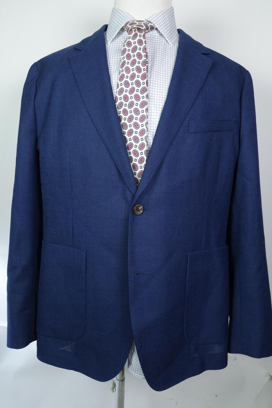 Bonobos Blazer Mens 46 Short Blue Italian Wool Slim Fit Sport Coat Jacket